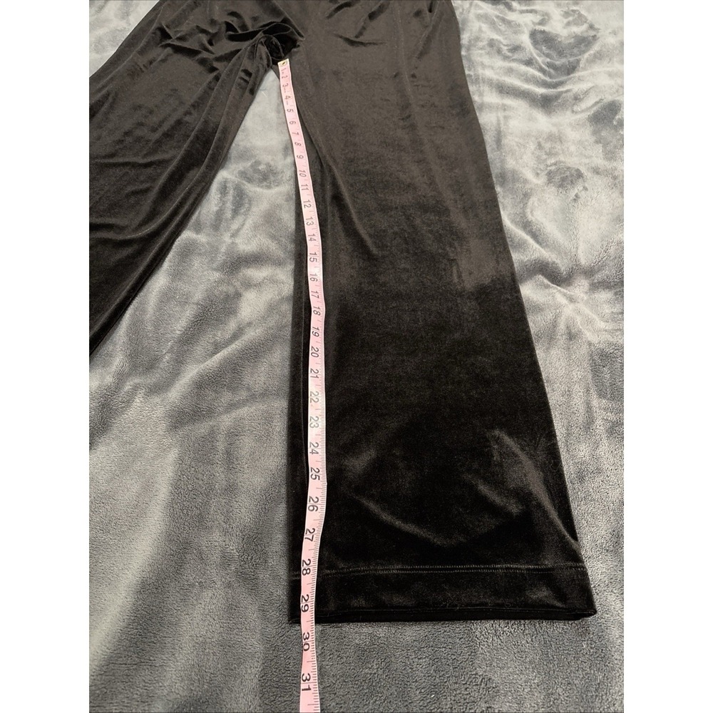Laura Ashley Black Velvet Pants Womens S Wide Leg Pull On Elevated Minimalist - Picture 3 of 6